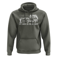 Funny Fishing Hoodie Can't Work Today My Arm Is in A Cast - Wonder Print Shop