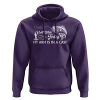 Funny Fishing Hoodie Can't Work Today My Arm Is in A Cast - Wonder Print Shop