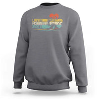 Funny Lucky Fishing Sweatshirt Do Not Wash Retro Fisherman - Wonder Print Shop