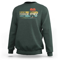 Funny Lucky Fishing Sweatshirt Do Not Wash Retro Fisherman - Wonder Print Shop