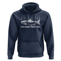 Funny Fishing Hoodie Fish More Worry Less - Wonder Print Shop