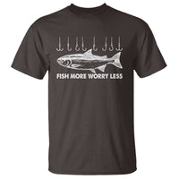 Funny Fishing T Shirt Fish More Worry Less - Wonder Print Shop