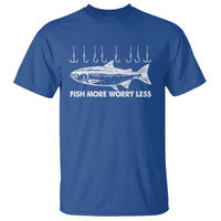 Funny Fishing T Shirt Fish More Worry Less - Wonder Print Shop