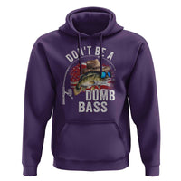 Funny Fishing Hoodie Don't Be A Dumb Bass America Flag - Wonder Print Shop