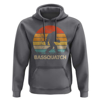 Funny Bigfoot Fishing Hoodie Bassquatch Retro Sasquatch Fisherman - Wonder Print Shop