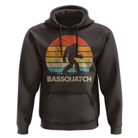 Funny Bigfoot Fishing Hoodie Bassquatch Retro Sasquatch Fisherman - Wonder Print Shop