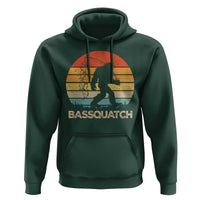 Funny Bigfoot Fishing Hoodie Bassquatch Retro Sasquatch Fisherman - Wonder Print Shop