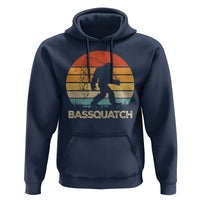 Funny Bigfoot Fishing Hoodie Bassquatch Retro Sasquatch Fisherman - Wonder Print Shop
