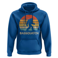 Funny Bigfoot Fishing Hoodie Bassquatch Retro Sasquatch Fisherman - Wonder Print Shop