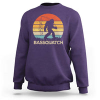 Funny Bigfoot Fishing Sweatshirt Bassquatch Retro Sasquatch Fisherman - Wonder Print Shop
