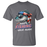 Funny Fishing T Shirt Make Fishing Great Again Cool Fish America Flag - Wonder Print Shop