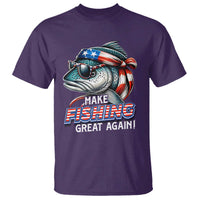 Funny Fishing T Shirt Make Fishing Great Again Cool Fish America Flag - Wonder Print Shop