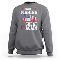 Funny Fisherman Sweatshirt Make Fishing Great Again America Flag - Wonder Print Shop