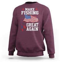 Funny Fisherman Sweatshirt Make Fishing Great Again America Flag - Wonder Print Shop