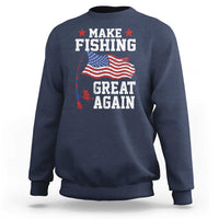 Funny Fisherman Sweatshirt Make Fishing Great Again America Flag - Wonder Print Shop