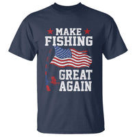 Funny Fisherman T Shirt Make Fishing Great Again America Flag - Wonder Print Shop