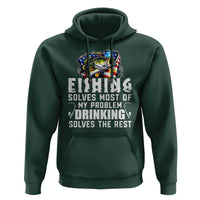 Funny Fishing Drinking Hoodie Fishing Solves Most Of My Problems Drinking Solves The Rest - Wonder Print Shop