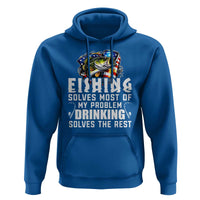 Funny Fishing Drinking Hoodie Fishing Solves Most Of My Problems Drinking Solves The Rest - Wonder Print Shop