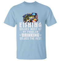 Funny Fishing Drinking T Shirt Fishing Solves Most Of My Problems Drinking Solves The Rest - Wonder Print Shop