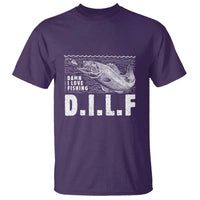 Funny Fisherman T Shirt DILF Damn I Love Fishing - Wonder Print Shop
