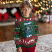 Funny Fishing Ugly Christmas Sweater I Don't Need Therapy I Just Need To Go Fishing - Wonder Print Shop