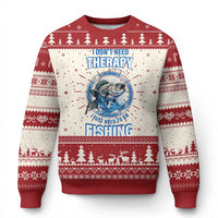 Funny Fishing Ugly Christmas Sweater I Don't Need Therapy I Just Need To Go Fishing - Wonder Print Shop