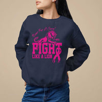Pink Breast Cancer Sweatshirt Fight Like A Lion Roar For A Cure - Wonder Print Shop