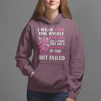 Pink Breast Cancer Hoodie I Wear Pink For Myself My Scars Tell A Story - Wonder Print Shop