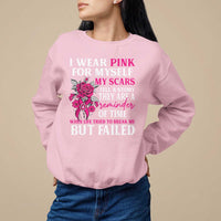 Pink Breast Cancer Sweatshirt I Wear Pink For Myself My Scars Tell A Story - Wonder Print Shop