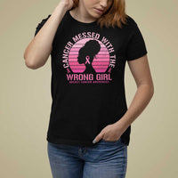Breast Cancer T Shirt For Women Cancer Messed With The Wrong Girl - Wonder Print Shop