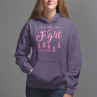Breast Cancer Hoodie Pray Fight Believe - Wonder Print Shop