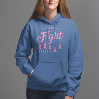 Breast Cancer Hoodie Pray Fight Believe - Wonder Print Shop