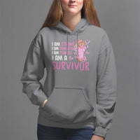 Pink Breast Cancer Hoodie I Am A Survivor Strong Powerful Fearless - Wonder Print Shop