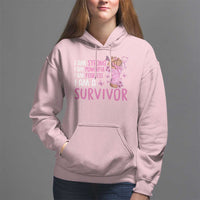 Pink Breast Cancer Hoodie I Am A Survivor Strong Powerful Fearless - Wonder Print Shop