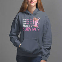 Pink Breast Cancer Hoodie I Am A Survivor Strong Powerful Fearless - Wonder Print Shop
