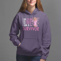 Pink Breast Cancer Hoodie I Am A Survivor Strong Powerful Fearless - Wonder Print Shop
