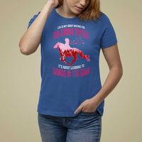 Breast Cancer T Shirt For Women Pink Horse Racing Learning To Dance In The Rain - Wonder Print Shop