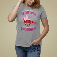 Breast Cancer T Shirt For Women Pink Horse Racing Learning To Dance In The Rain - Wonder Print Shop