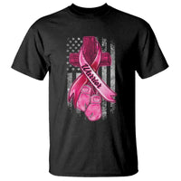Pink Breast Cancer T Shirt I Am Warrior American Flag - Wonder Print Shop