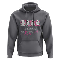 Pink Breast Cancer Hoodie In October We Wear Pink Pink Ghost Halloween - Wonder Print Shop