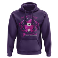 Breast Cancer Halloween Hoodie In October We Wear Pink Cute Pink Ghost - Wonder Print Shop