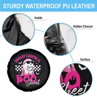 Halloween Breast Cancer Is Boo Sheet Spare Tire Cover Groovy Cute Pink Ghost