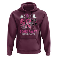 Pink Breast Cancer Halloween Hoodie Boo Scare Away Pink Ribbon Witch - Wonder Print Shop