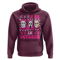 Breast Cancer Halloween Hoodie In October We Wear Pink Horror Character - Wonder Print Shop