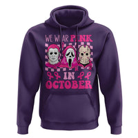 Breast Cancer Halloween Hoodie In October We Wear Pink Horror Character - Wonder Print Shop
