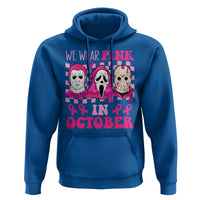 Breast Cancer Halloween Hoodie In October We Wear Pink Horror Character - Wonder Print Shop