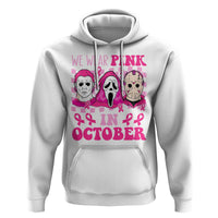 Breast Cancer Halloween Hoodie In October We Wear Pink Horror Character - Wonder Print Shop