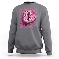 Breast Cancer Halloween Sweatshirt In October We Wear Pink Witch - Wonder Print Shop