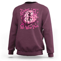 Breast Cancer Halloween Sweatshirt In October We Wear Pink Witch - Wonder Print Shop