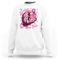 Breast Cancer Halloween Sweatshirt In October We Wear Pink Witch - Wonder Print Shop